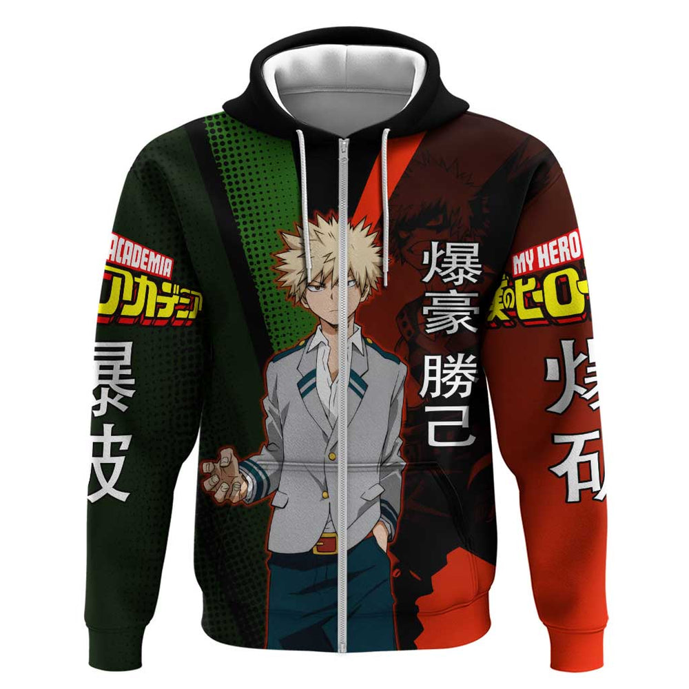 Katsuki Bakugo Dynamight Hoodie Japanese Comic Book Style Katsuki Bakugo Dynamight Hoodie Japanese Comic Book Style