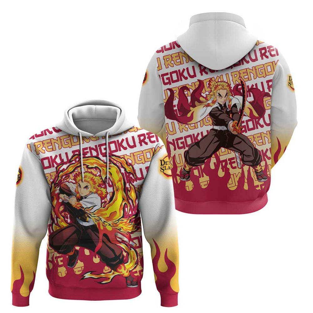 Kyojuro Rengoku - Demon Slayer Hoodie Anime Mix Pattern Style Kyojuro Rengoku - Demon Slayer Hoodie Anime Mix Pattern Style