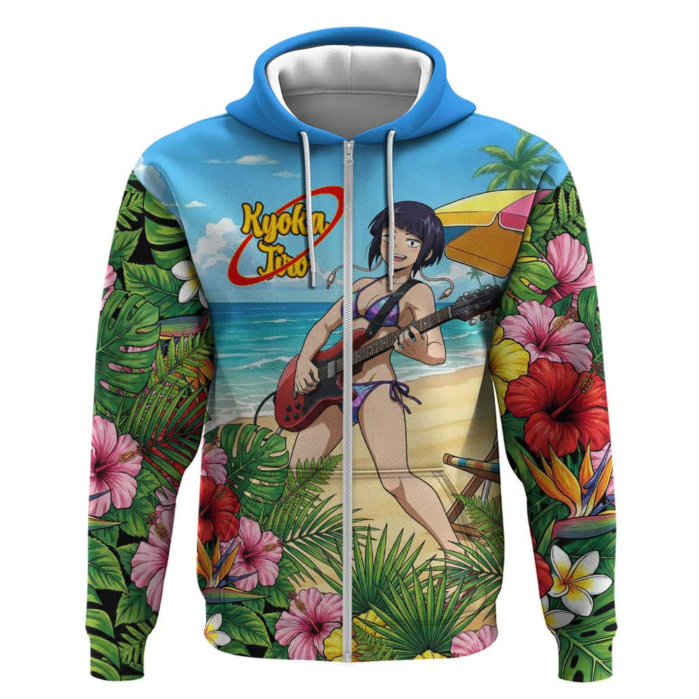 Kyoka Jiro Summer Chill Hoodie Tropical Anime Rock Vibes Kyoka Jiro Summer Chill Hoodie Tropical Anime Rock Vibes