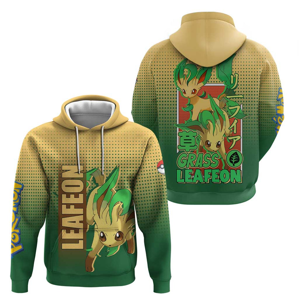 Leafeon from Pok Hoodie with Grass Type Power and Nature Design Leafeon from Pok Hoodie with Grass Type Power and Nature Design