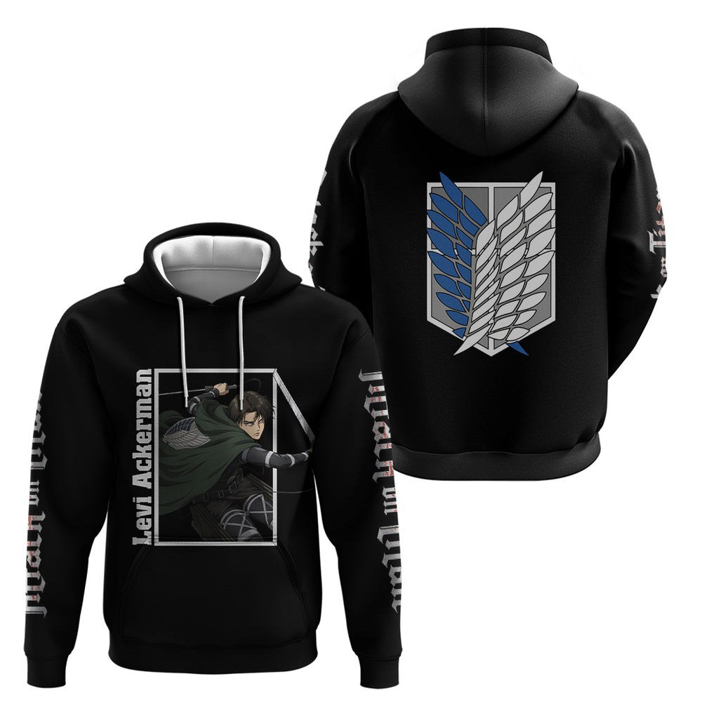 Levi Ackerman Hoodie Attack On Titan Anime Style Levi Ackerman Hoodie Attack On Titan Anime Style