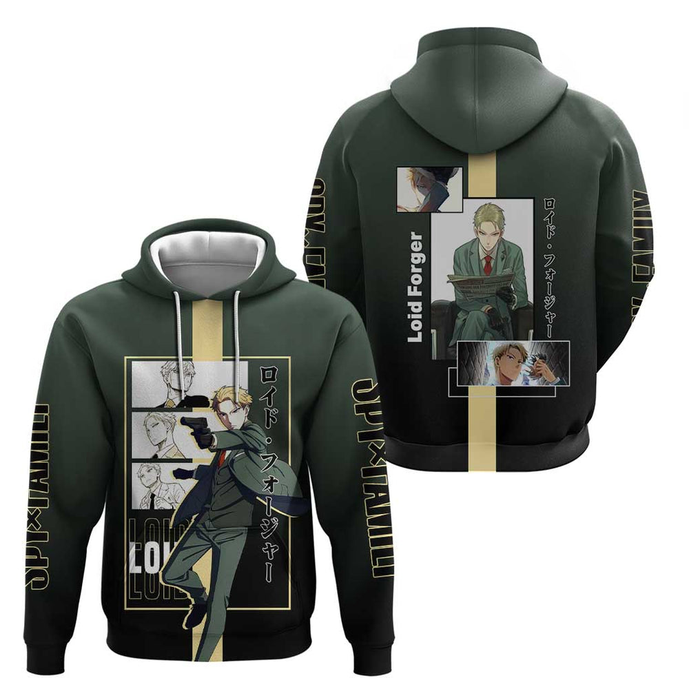 Loid Forger Spy x Family Hoodie with Cool Spy Pose and Sleek Design Loid Forger Spy x Family Hoodie with Cool Spy Pose and Sleek Design