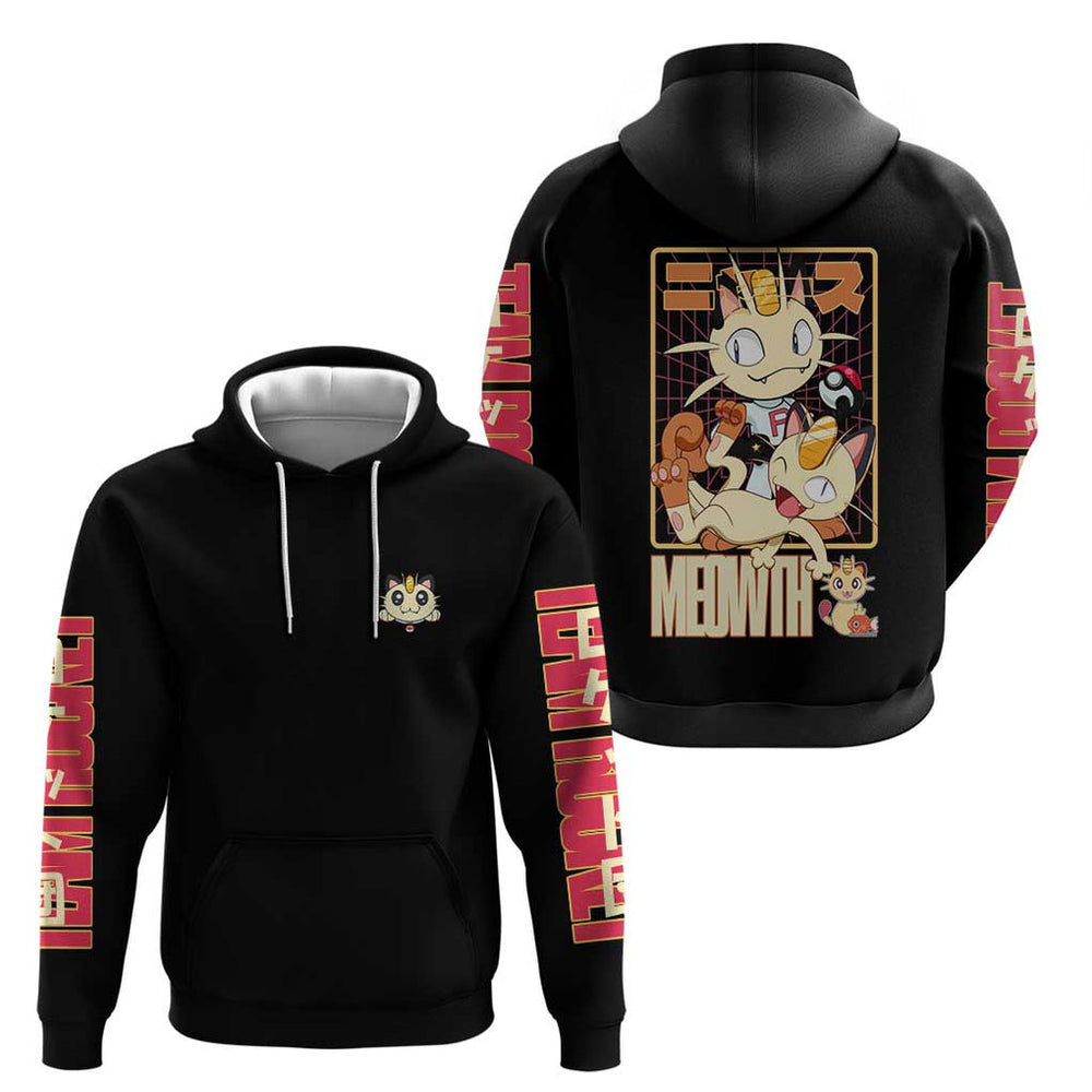 Meowth Poke Hoodie Anime Style Meowth Poke Hoodie Anime Style