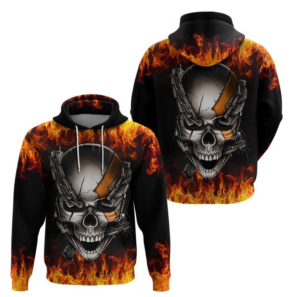 Metal Skull Hoodie Infernal Chains in Fiery Abyss DT01 Metal Skull Hoodie Infernal Chains in Fiery Abyss DT01