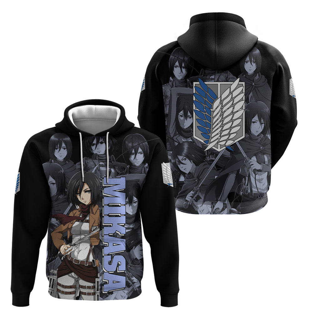 Mikasa Ackerman - Attack On Tittan Hoodie Anime Mix Manga Style Mikasa Ackerman - Attack On Tittan Hoodie Anime Mix Manga Style