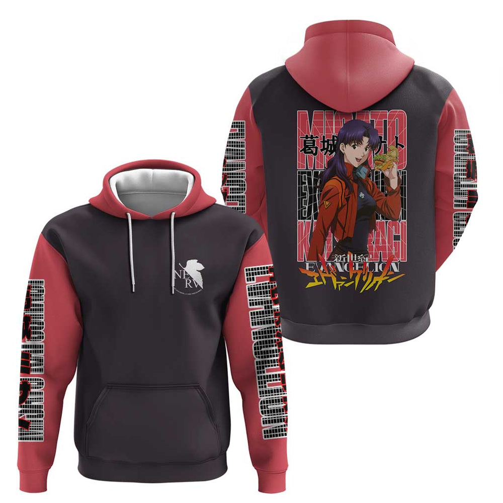 Misato Katsuragi Neon Genesis Evangelion Hoodie Anime Style Misato Katsuragi Neon Genesis Evangelion Hoodie Anime Style