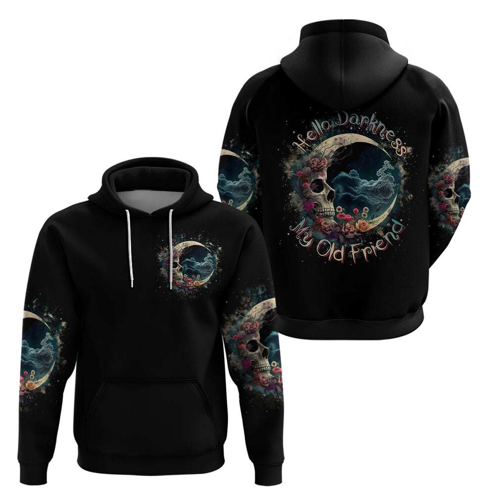 Moon Skull Hoodie Hello Darkness My Old Friend Moon DT01 Moon Skull Hoodie Hello Darkness My Old Friend Moon DT01