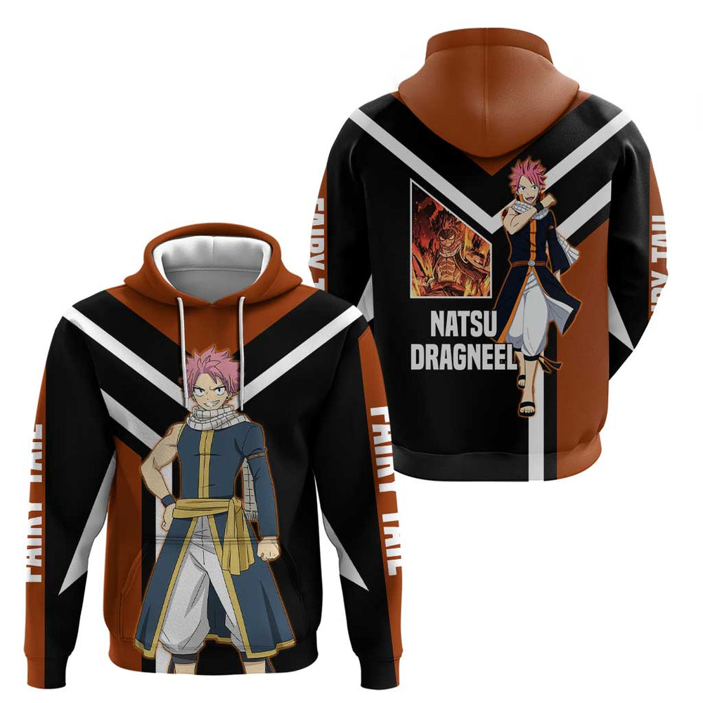 Natsu Dragneel Fairy Tail Hoodie with Fire Magic Pose and Fiery Action Design Natsu Dragneel Fairy Tail Hoodie with Fire Magic Pose and Fiery Action Design