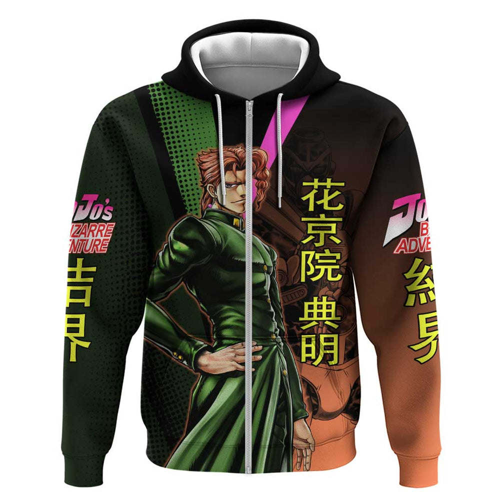 Noriaki Kakyoin JoJos Bizarre Adventure Hoodie with Hierophant Green Stand Noriaki Kakyoin JoJos Bizarre Adventure Hoodie with Hierophant Green Stand