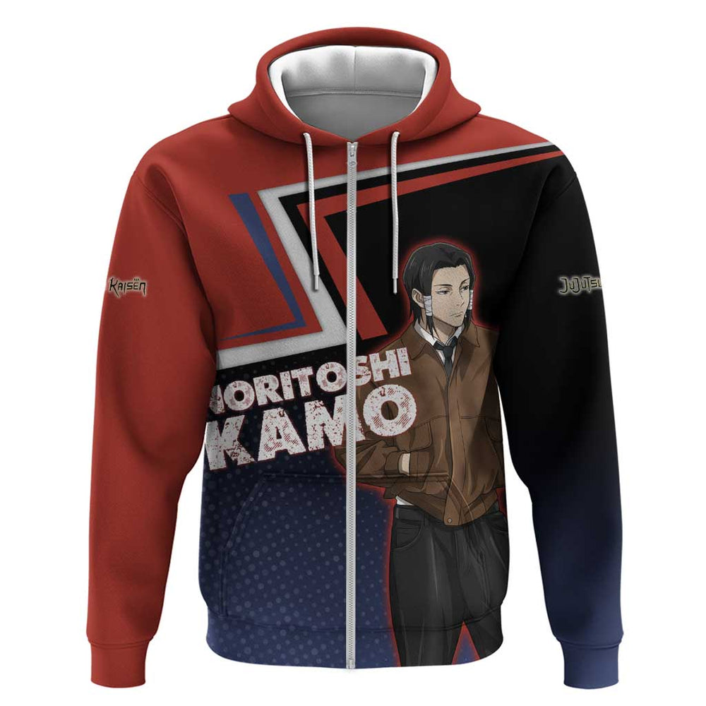 Noritoshi Kamo Hoodie Red and Navy Anime Style Noritoshi Kamo Hoodie Red and Navy Anime Style