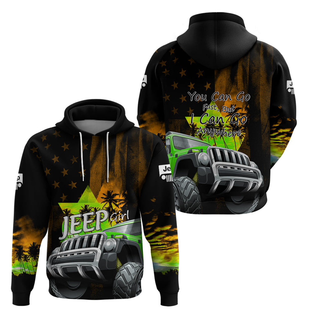 Orange Jeep Hoodie You Can Go Fast But I Can Go Anywhere Orange Jeep Hoodie You Can Go Fast But I Can Go Anywhere