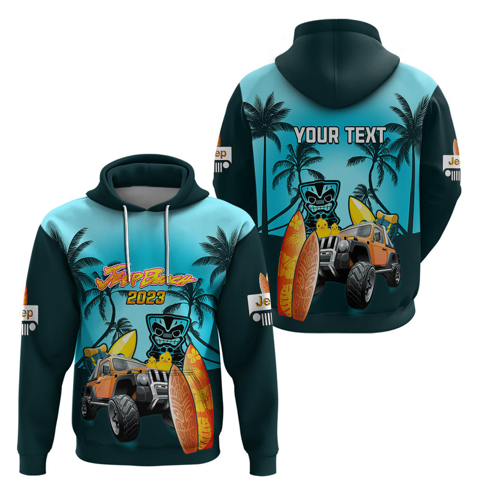 Personalised Blue Jeep Beach 2023 Hoodie Happy 20th Anniversary Personalised Blue Jeep Beach 2023 Hoodie Happy 20th Anniversary