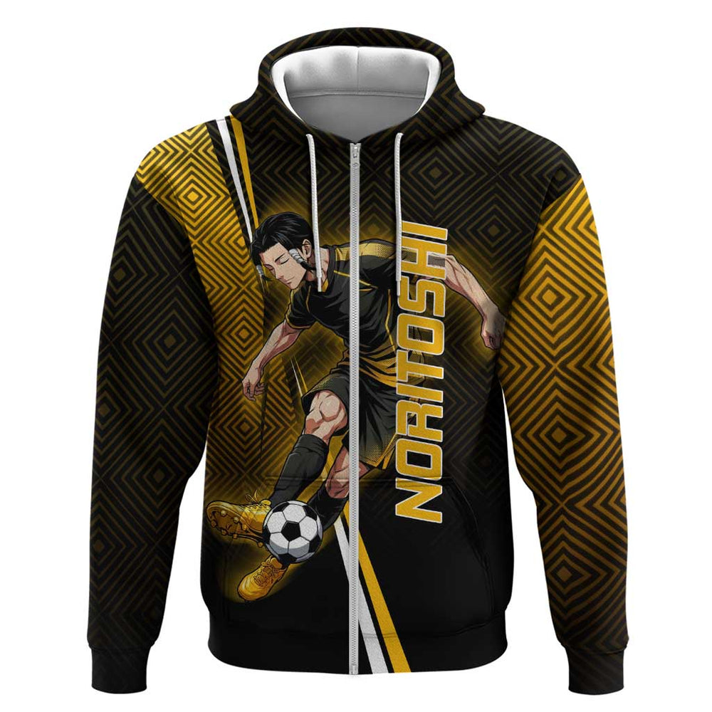 Personalized Noritoshi Kamo Jujutsu Kaisen Hoodie Anime Soccer Theme with Yellow Geometric Design Personalized Noritoshi Kamo Jujutsu Kaisen Hoodie Anime Soccer Theme with Yellow Geometric Design