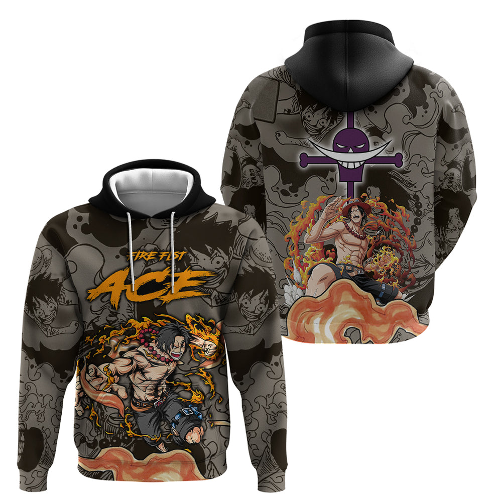 Portgas D.Ace - Fire Fist Of One Piece Hoodie Anime Mix Manga Style Portgas D.Ace - Fire Fist Of One Piece Hoodie Anime Mix Manga Style
