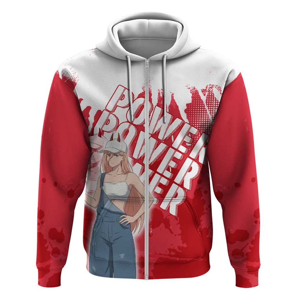 Power Chainsaw Man Hoodie Grunge Pop Manga Panel Style Power Chainsaw Man Hoodie Grunge Pop Manga Panel Style