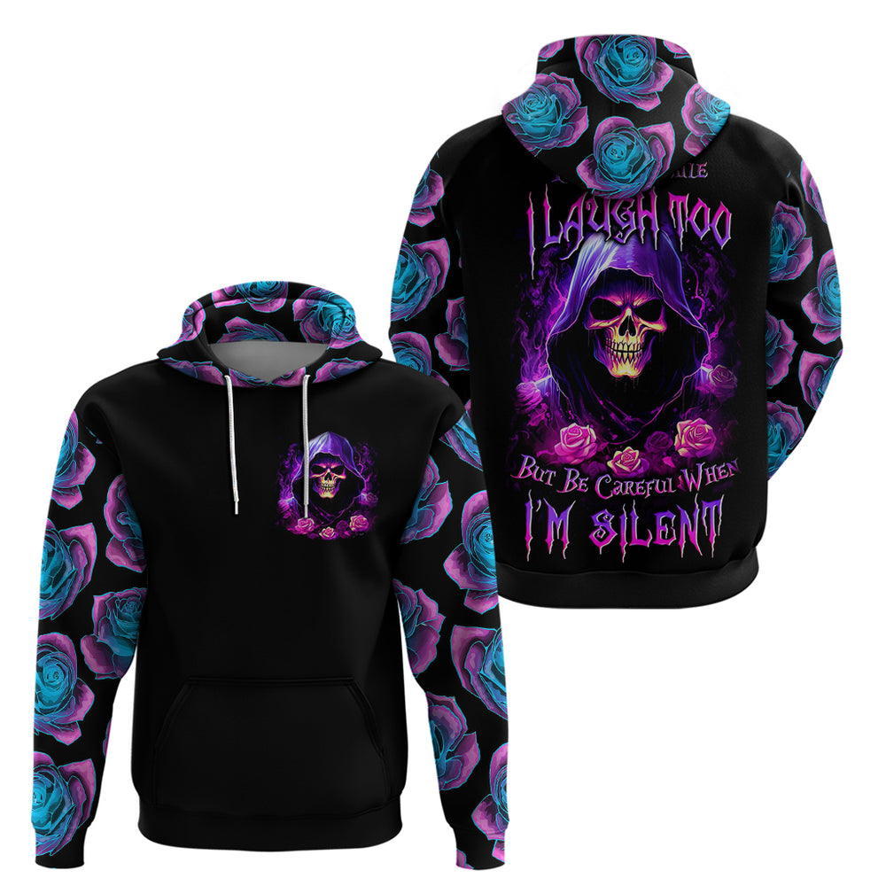 Purple Skull Hoodie I Talk I Smile But Be Carefull When I SIlent DT01 Purple Skull Hoodie I Talk I Smile But Be Carefull When I SIlent DT01