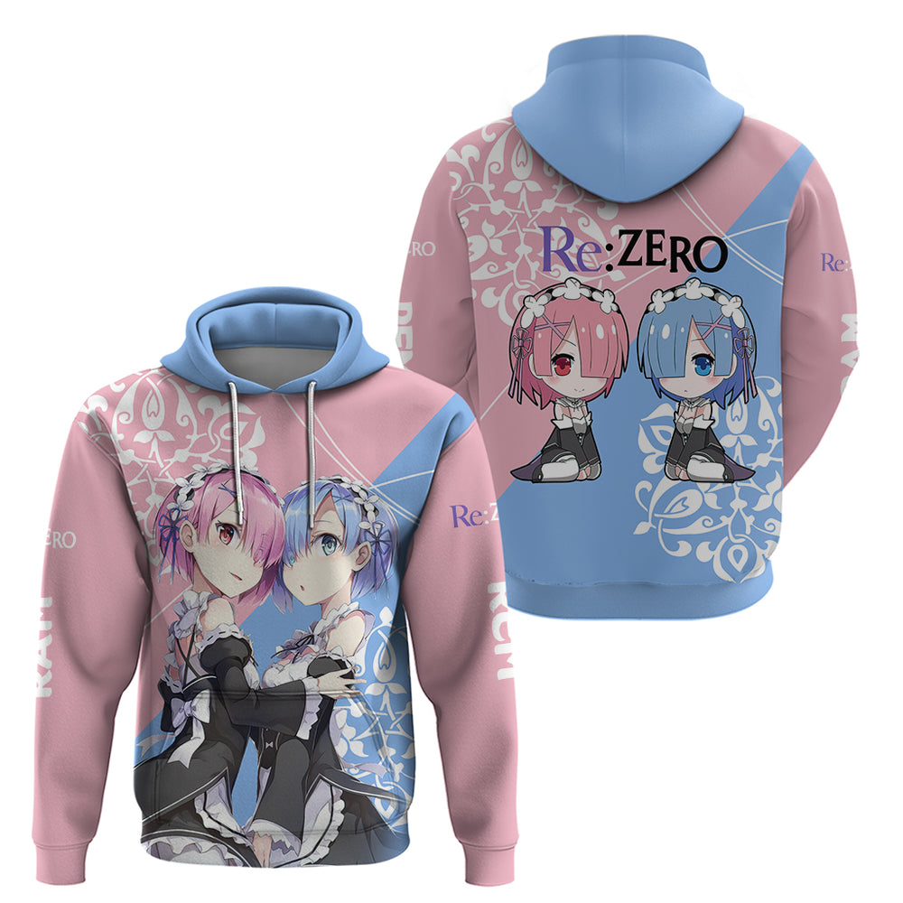Rem Ram Hoodie Re Zero Rem Ram Hoodie Re Zero