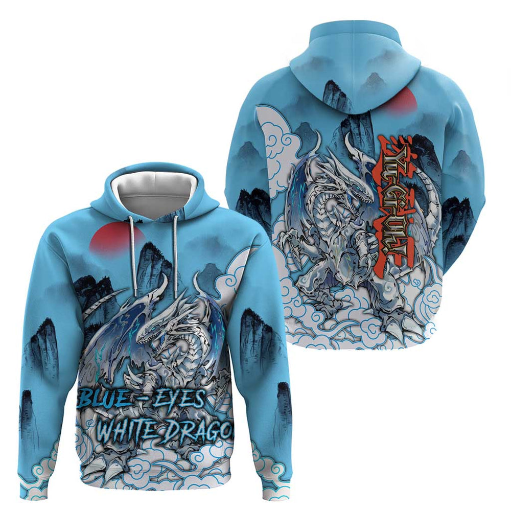 Blue-Eyes White Dragon Hoodie Anime Japan Art Style Blue-Eyes White Dragon Hoodie Anime Japan Art Style