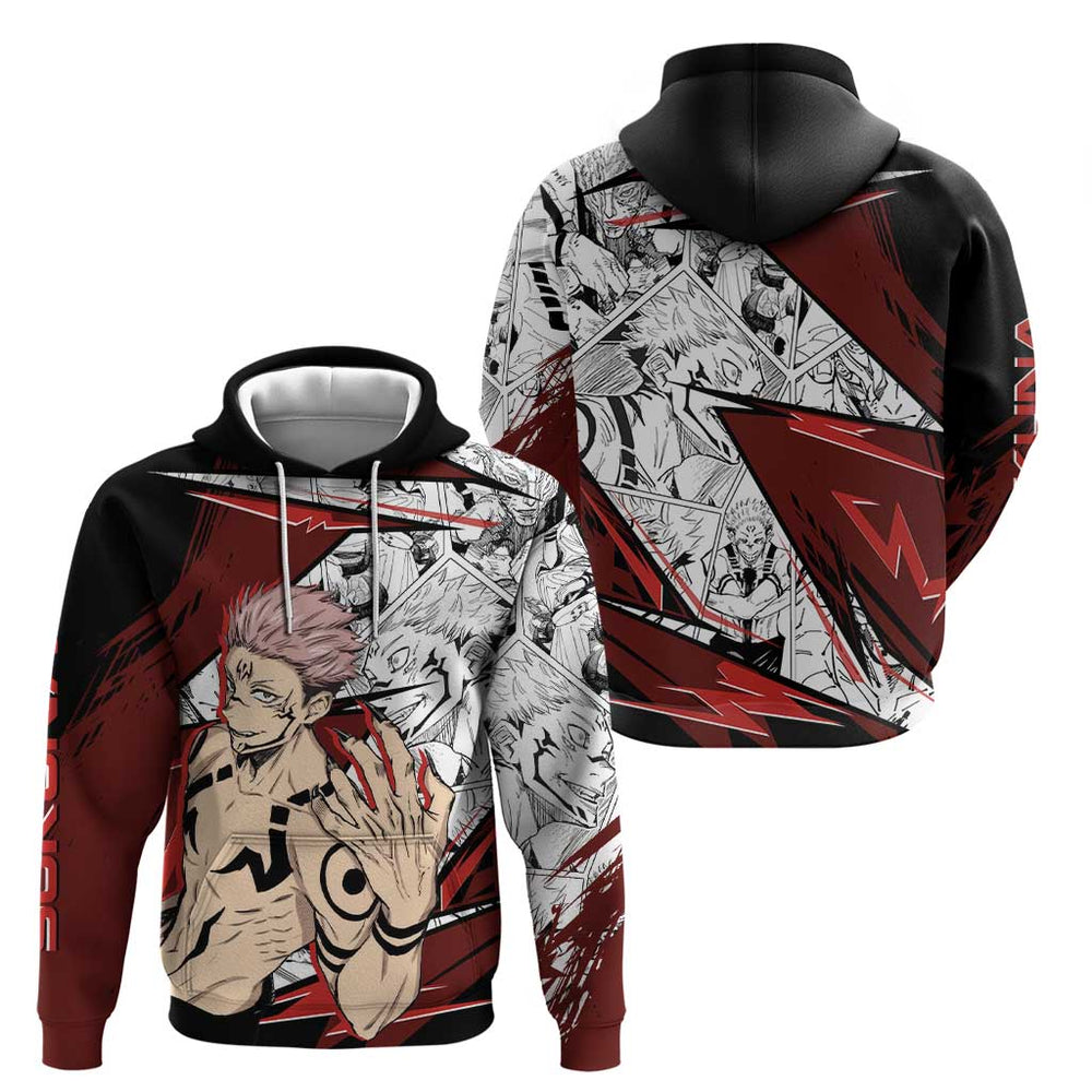Ryomen Sukuna - Jujutsu Kaisen Hoodie Anime Mix Manga Style Ryomen Sukuna - Jujutsu Kaisen Hoodie Anime Mix Manga Style