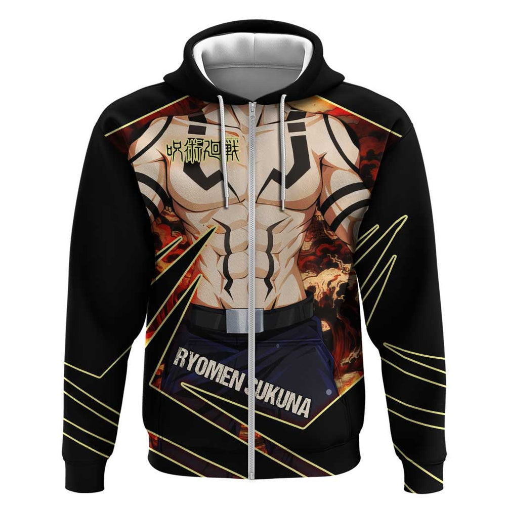 Ryomen Sukuna Malevolent Shrine Hoodie Infernal Cursed Domain Art Style Ryomen Sukuna Malevolent Shrine Hoodie Infernal Cursed Domain Art Style