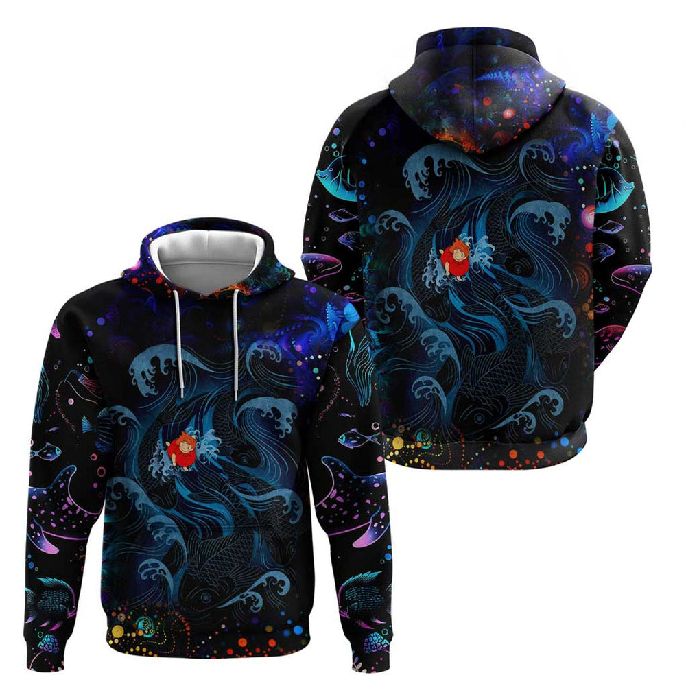 Sea Creatures Ponyo Studio Ghibli Hoodie Trippy Style Sea Creatures Ponyo Studio Ghibli Hoodie Trippy Style