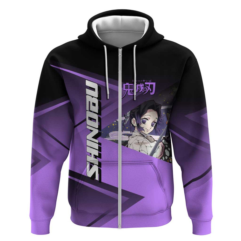 Shinobu Kocho Insect Rally Hoodie Sporty Anime Mashup Style Shinobu Kocho Insect Rally Hoodie Sporty Anime Mashup Style