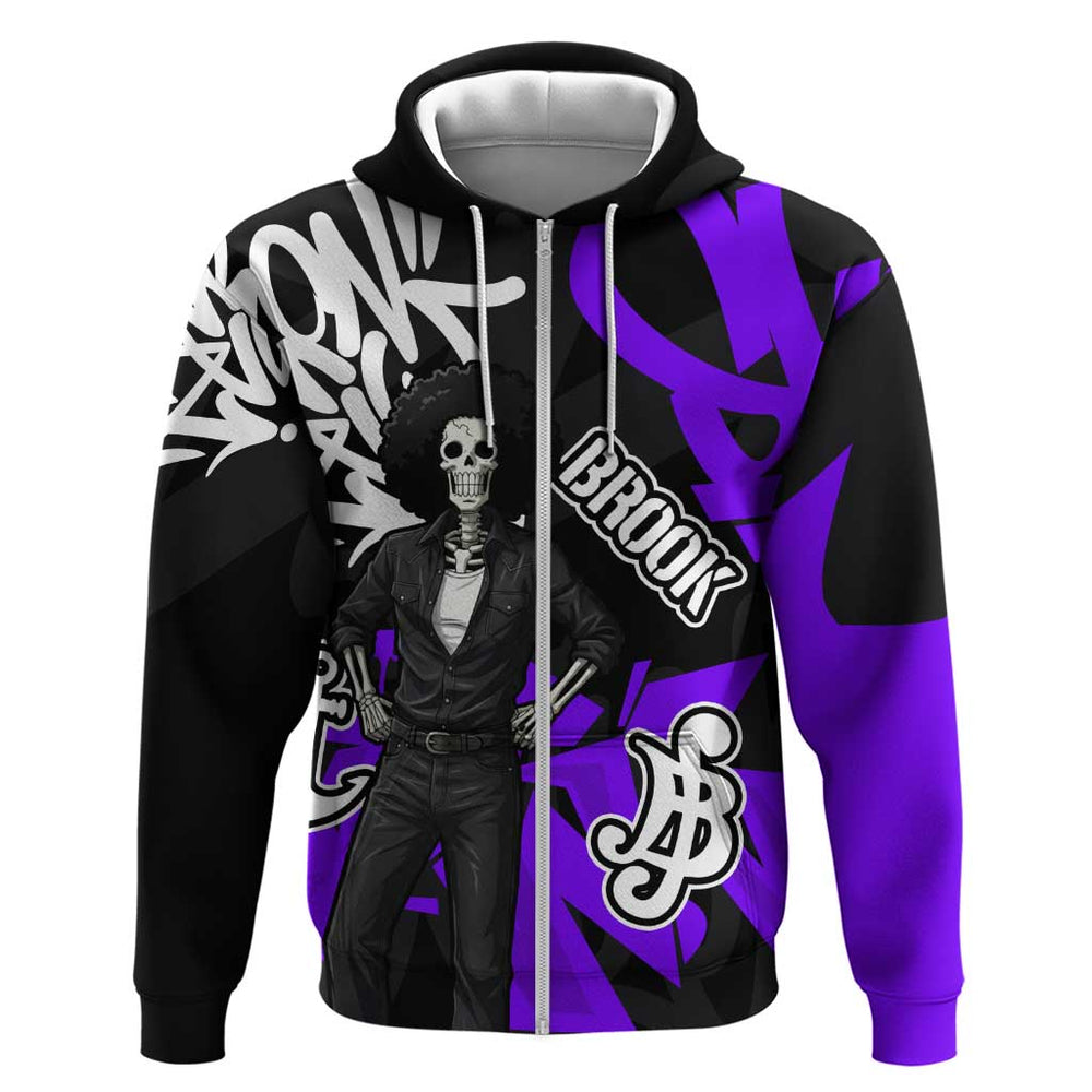 Brook One Piece Hoodie Graffiti Street Art Anime Collage Brook One Piece Hoodie Graffiti Street Art Anime Collage