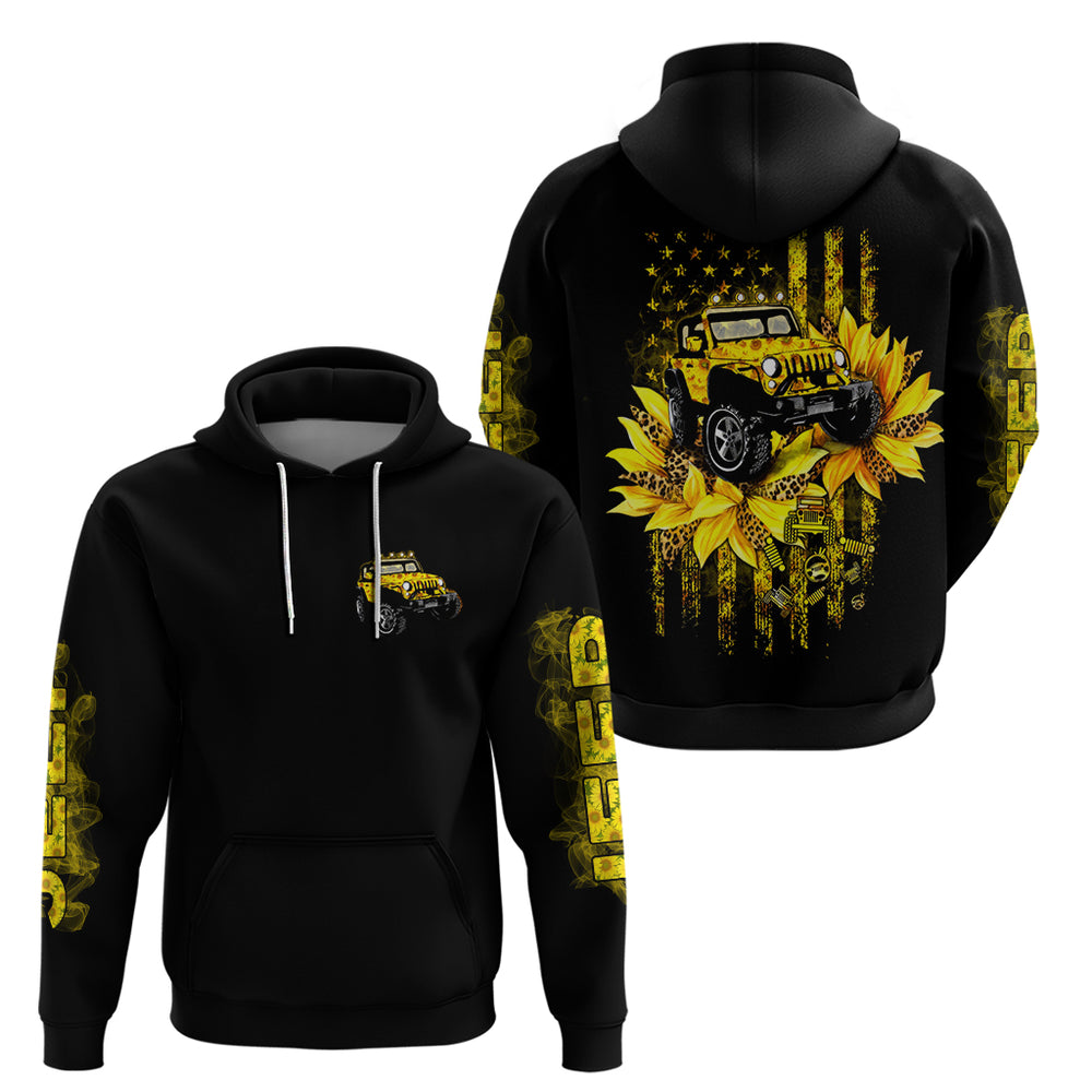 Sunflower Jeep Hoodie American Flag Sunflower Jeep DT01 Sunflower Jeep Hoodie American Flag Sunflower Jeep DT01