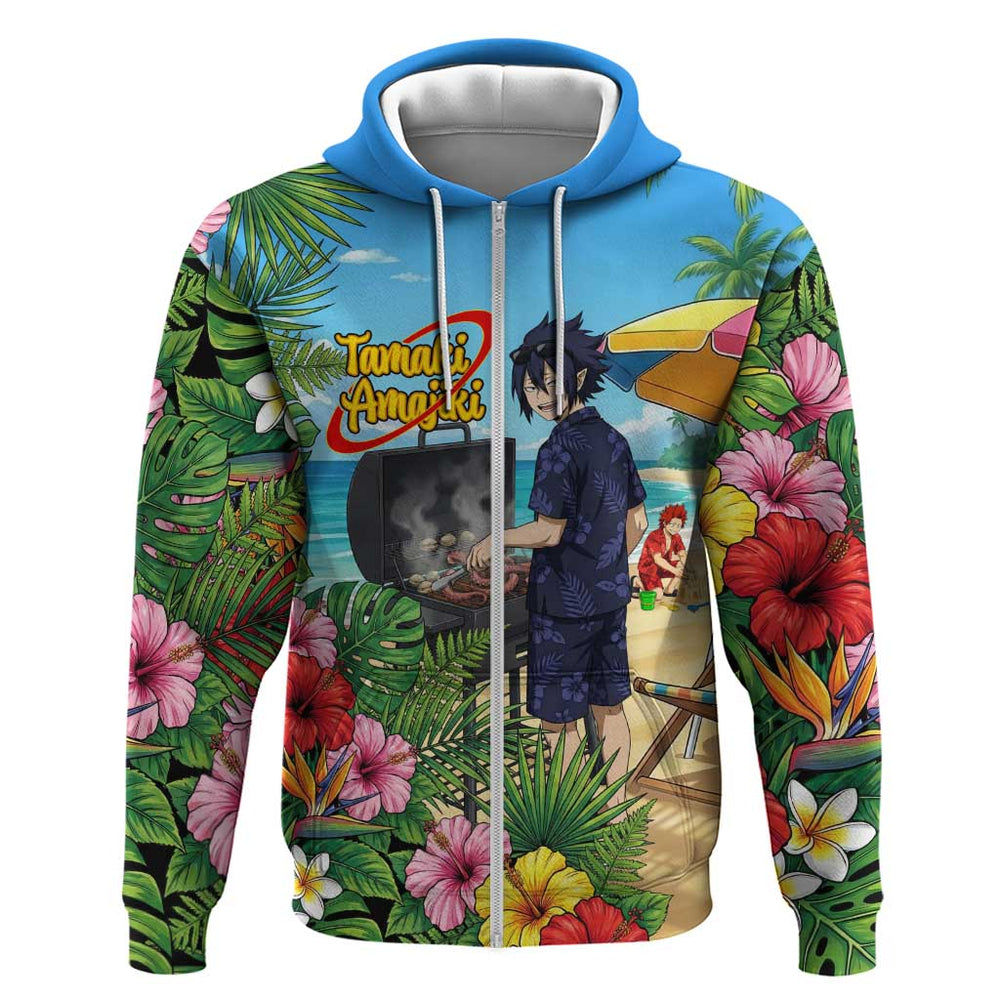 Tamaki Amajiki Summer Chill Hoodie Tropical Anime Beach Scene Tamaki Amajiki Summer Chill Hoodie Tropical Anime Beach Scene