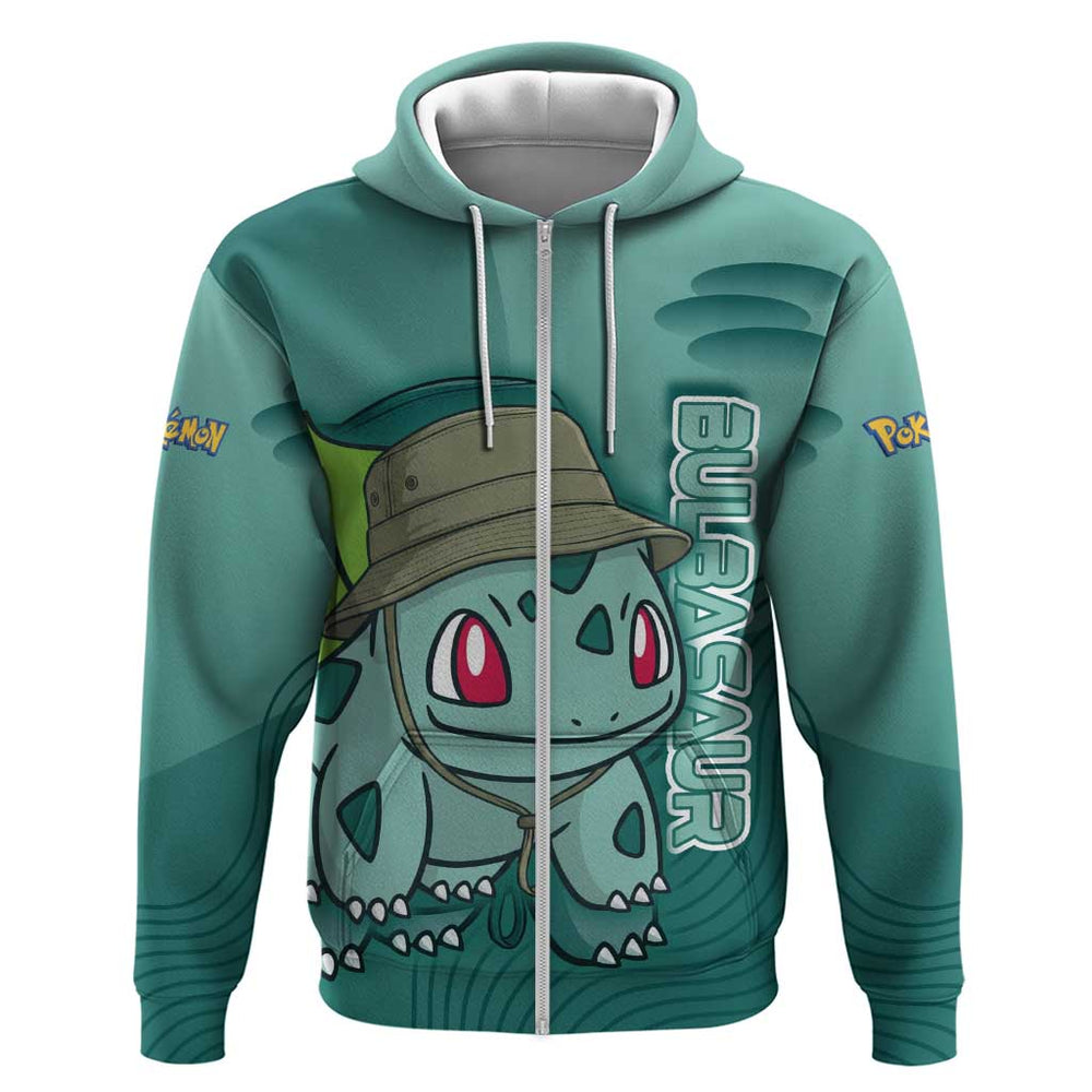 Bulbasaur Pok Hoodie Explorer Jungle Chibi Style Bulbasaur Pok Hoodie Explorer Jungle Chibi Style