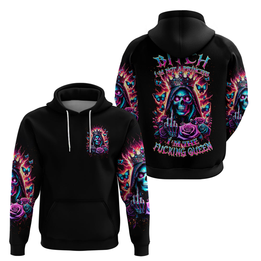 Thunder Skull Hoodie Bitch I'm Not A Princess I'm The Fucking Queen DT01 Thunder Skull Hoodie Bitch I'm Not A Princess I'm The Fucking Queen DT01