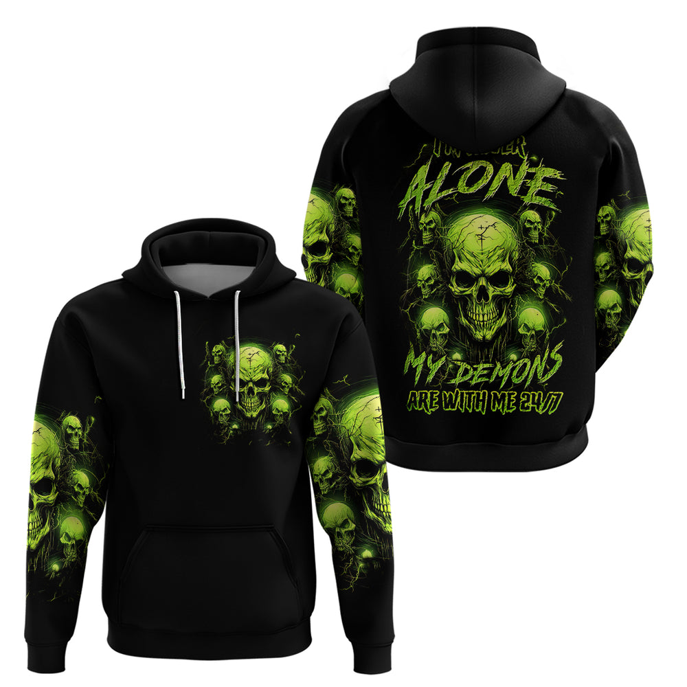 Thunder Skull Hoodie Thunder Skull I Never Alone My Demon With Me 24 7 DT01 Thunder Skull Hoodie Thunder Skull I Never Alone My Demon With Me 24 7 DT01