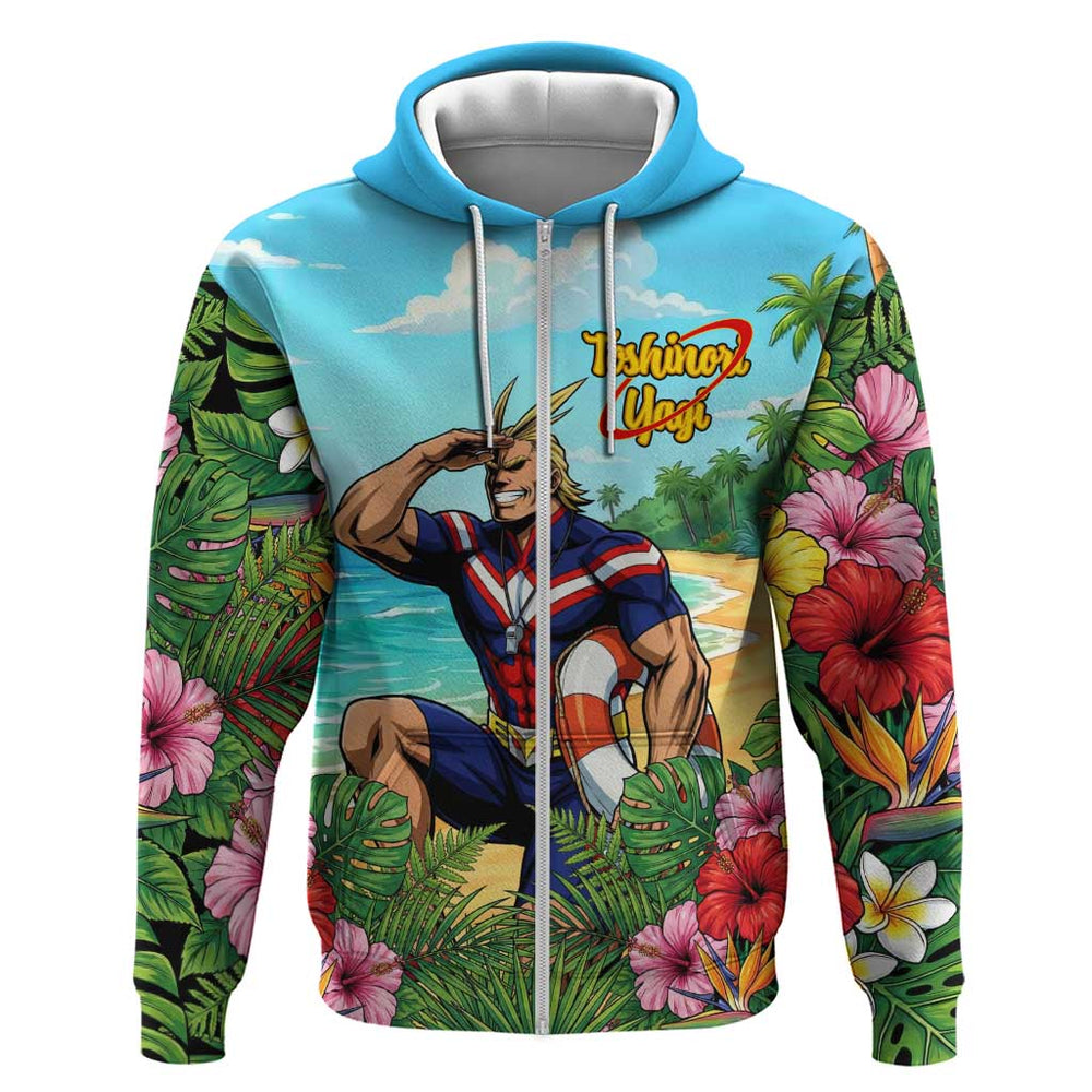 Toshinori Yagi Summer Chill Hoodie Heroic Tropical Anime Art Toshinori Yagi Summer Chill Hoodie Heroic Tropical Anime Art