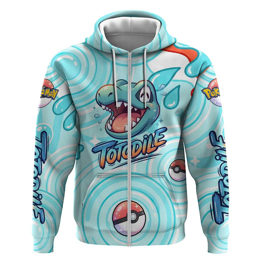 Totodile Hoodie Vibrant Kawaii Splash Pop Art Totodile Hoodie Vibrant Kawaii Splash Pop Art