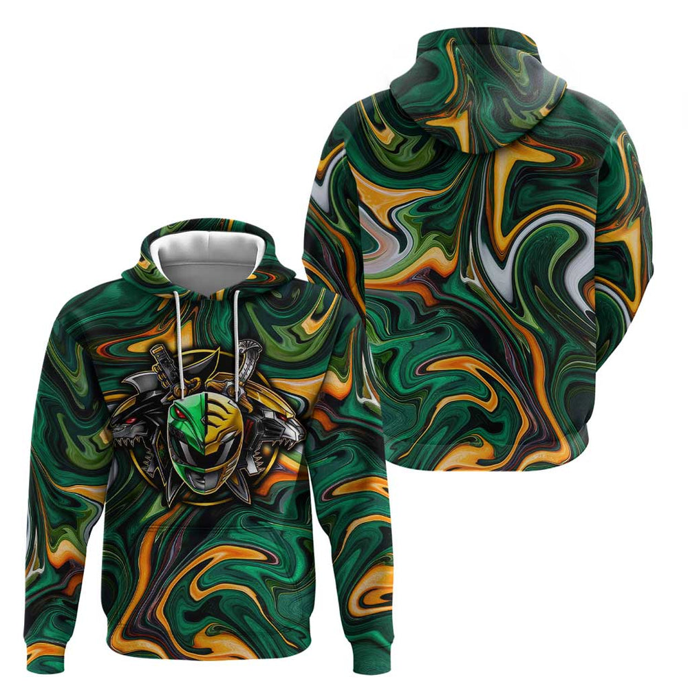 Trippy Green White Power Rangers Hoodie Anime Style Trippy Green White Power Rangers Hoodie Anime Style