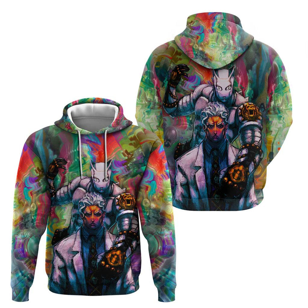 Trippy Yoshikage Kira Deadly Queen Jojos Bizarre Adventure Hoodie Trippy Style Trippy Yoshikage Kira Deadly Queen Jojos Bizarre Adventure Hoodie Trippy Style