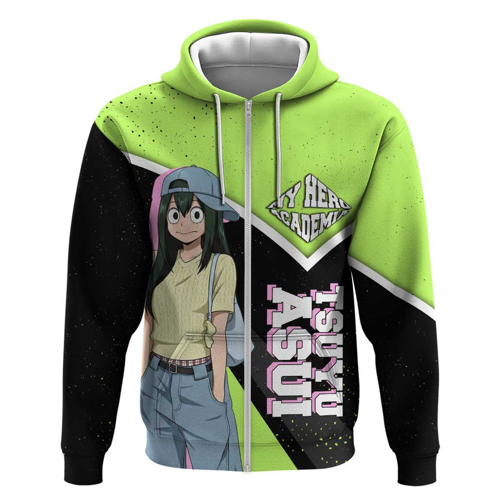 Tsuyu Asui My Hero Academia Hoodie Anime Grunge Splatter Graphic Style Tsuyu Asui My Hero Academia Hoodie Anime Grunge Splatter Graphic Style