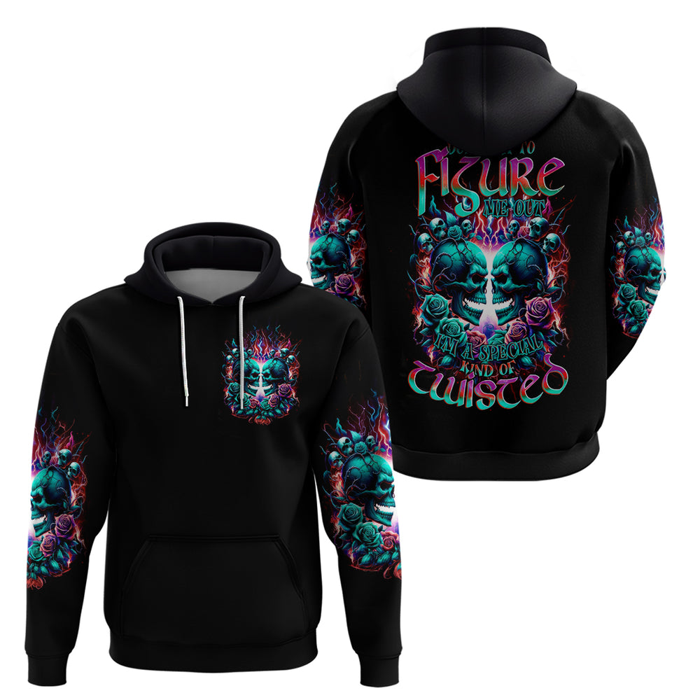 Twin Skull Hoodie Don't Try Figure Me out I'm A Special Kind Of Twisted DT01 Twin Skull Hoodie Don't Try Figure Me out I'm A Special Kind Of Twisted DT01