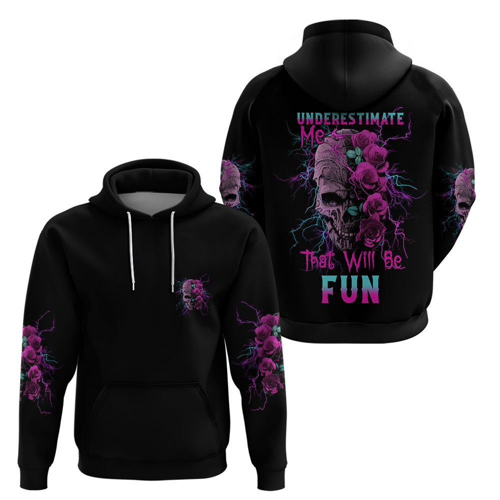 Underestimate Me Rose Skull Hoodie Underestimate Me Rose Skull Hoodie