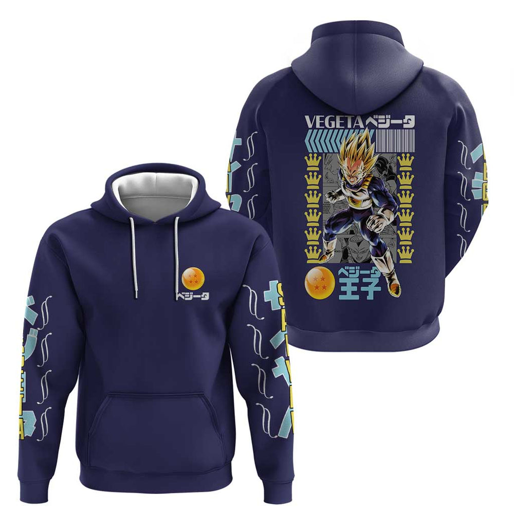 Vegeta V2 Dragon Ball Z Hoodie Anime Style Vegeta V2 Dragon Ball Z Hoodie Anime Style