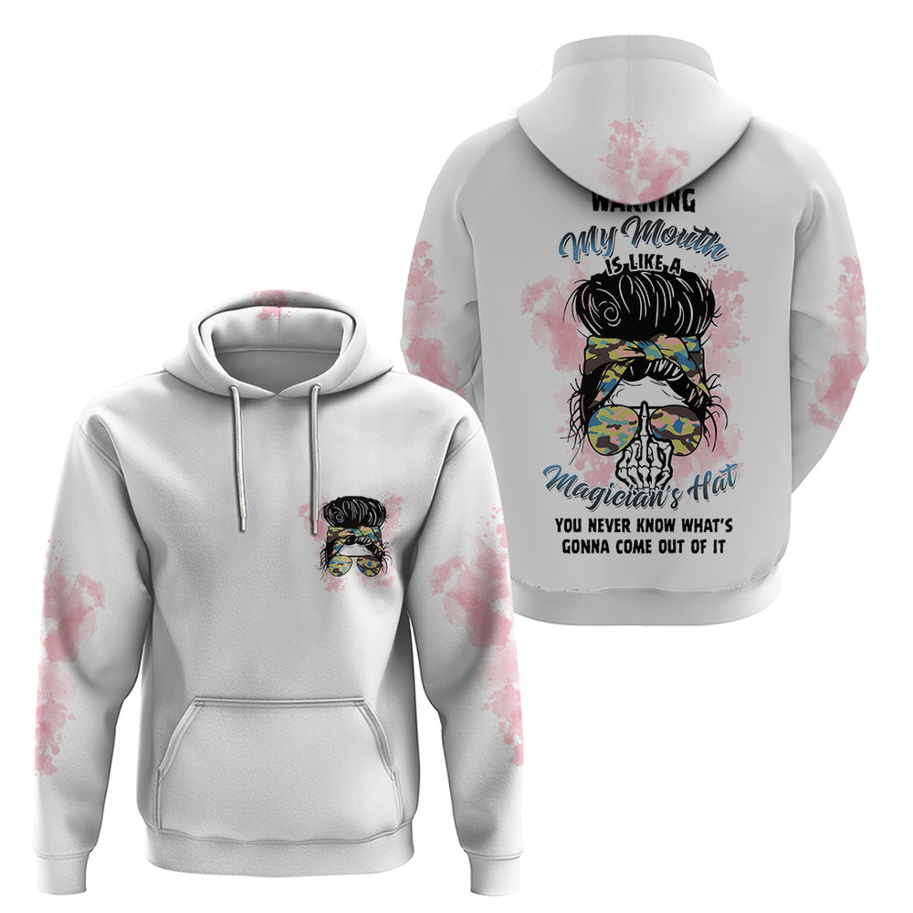 Warning My Mouth Messy Bun Hoodie Warning My Mouth Messy Bun Hoodie
