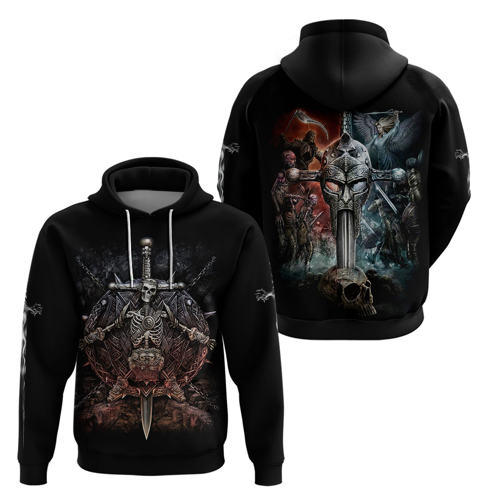 Warrior Skull Hoodie Skull Warrior Viking DT01 Warrior Skull Hoodie Skull Warrior Viking DT01