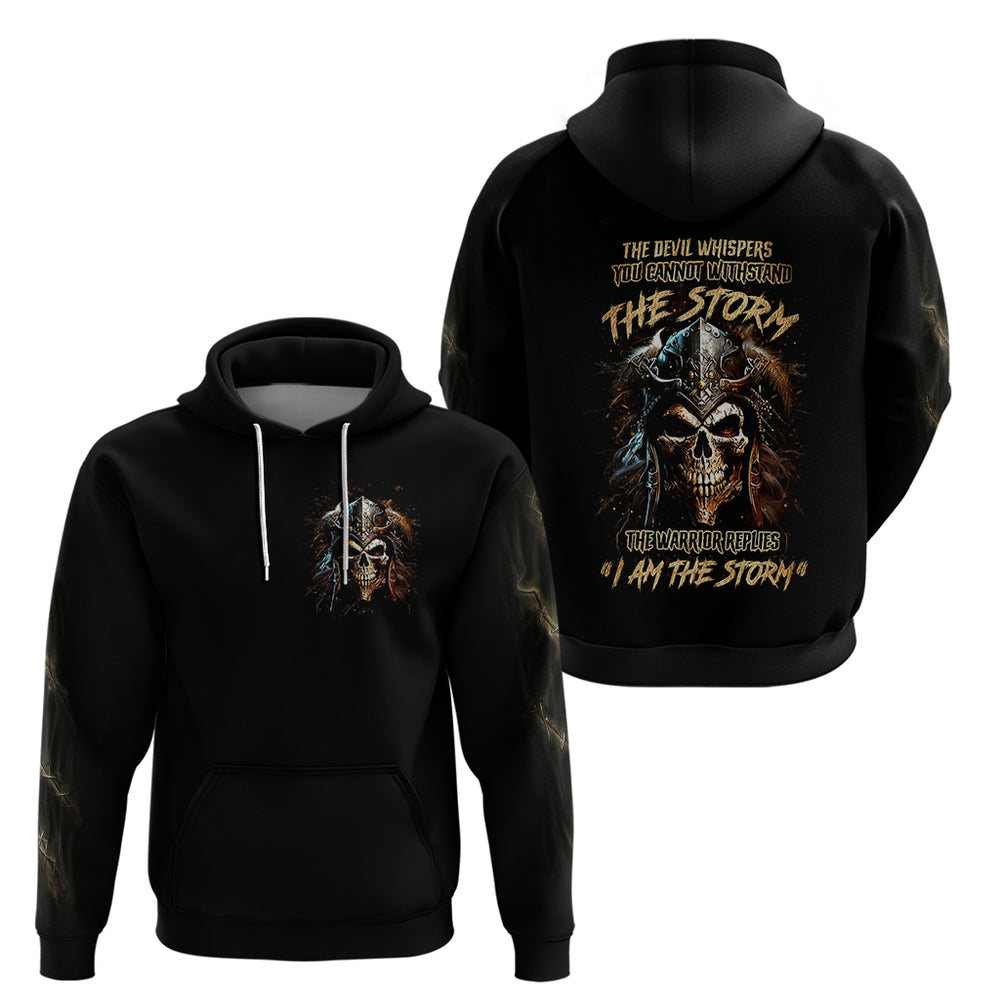 Warrior Skull Hoodie The Warrior Replies Iam The Storm DT01 Warrior Skull Hoodie The Warrior Replies Iam The Storm DT01