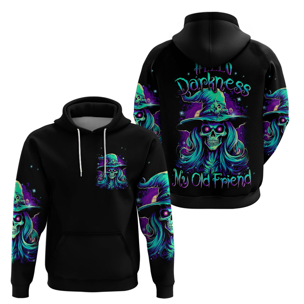 Witch Skull Hoodie Skull Witch Hello Darkness My Old Friend DT01 Witch Skull Hoodie Skull Witch Hello Darkness My Old Friend DT01