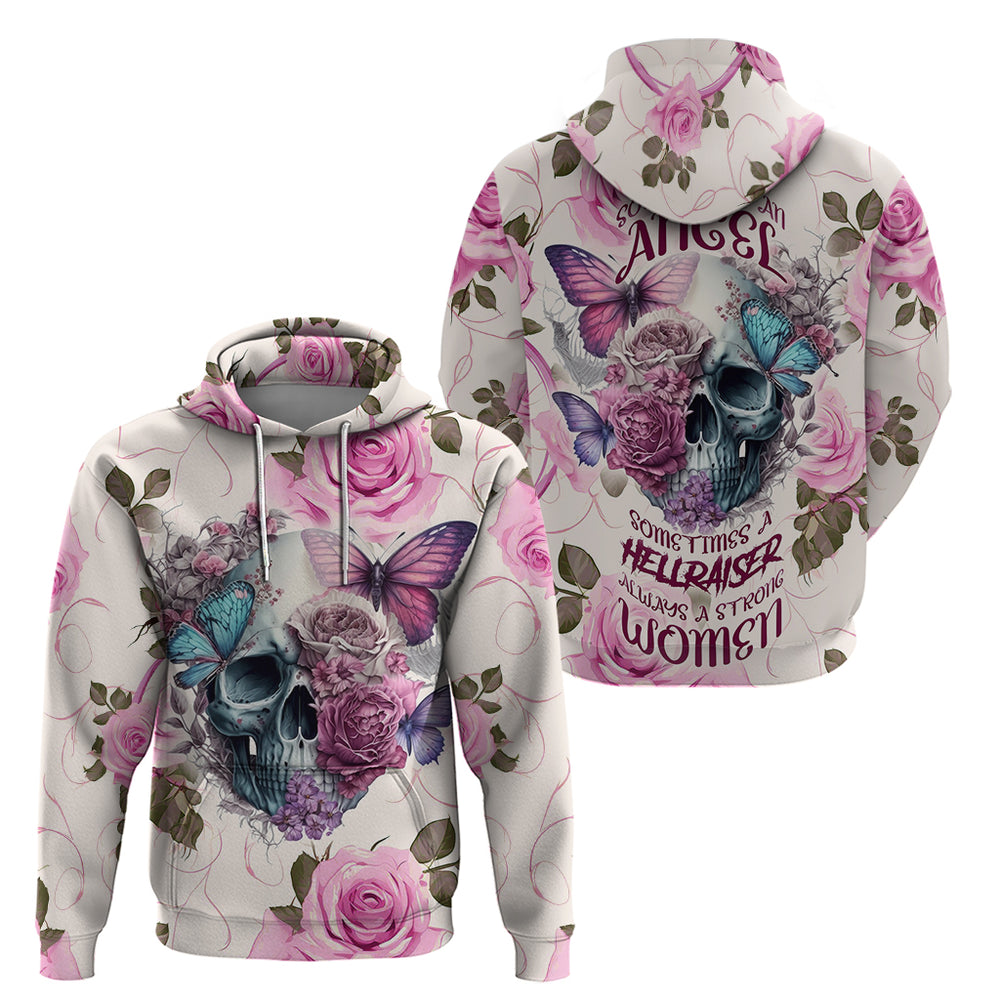 Women Skull Hoodie Some Time An Angel Hellraiser Always A Strong Women Women Skull Hoodie Some Time An Angel Hellraiser Always A Strong Women