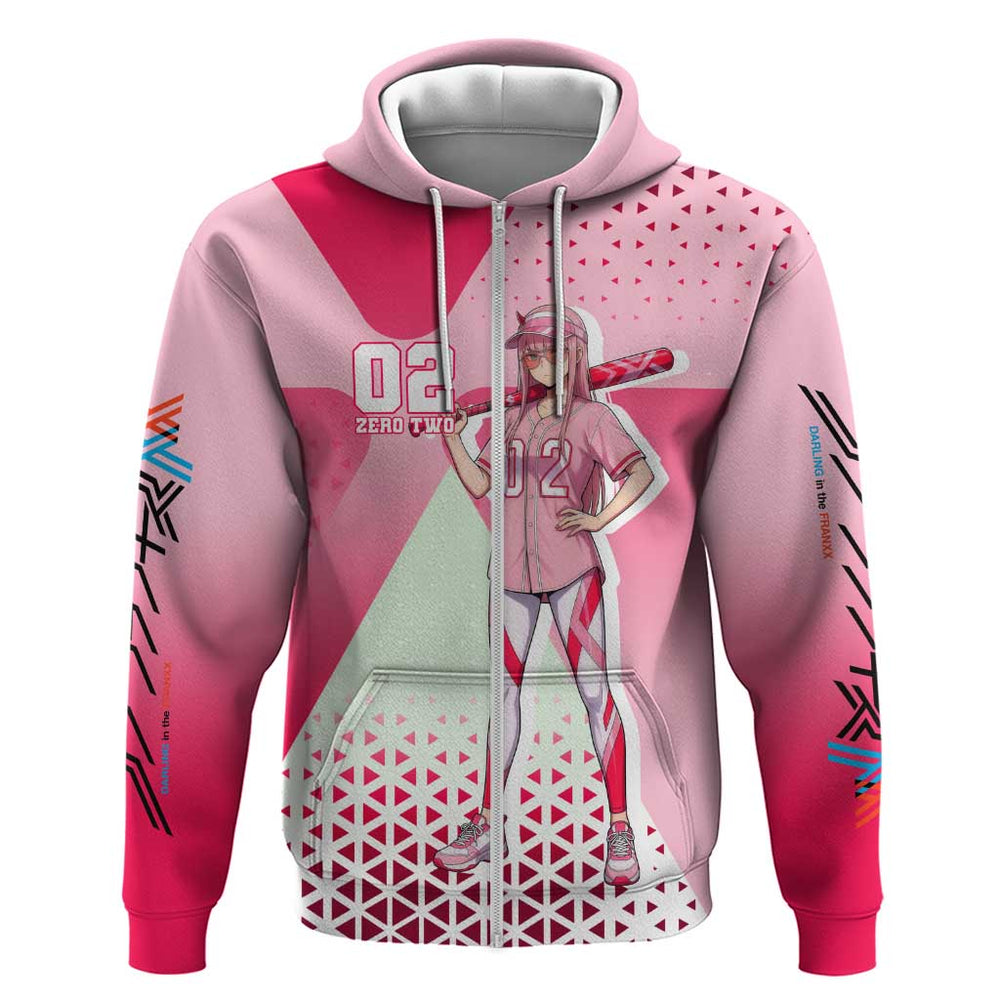 Zero Two Hoodie Retro Baseball Anime Style Zero Two Hoodie Retro Baseball Anime Style