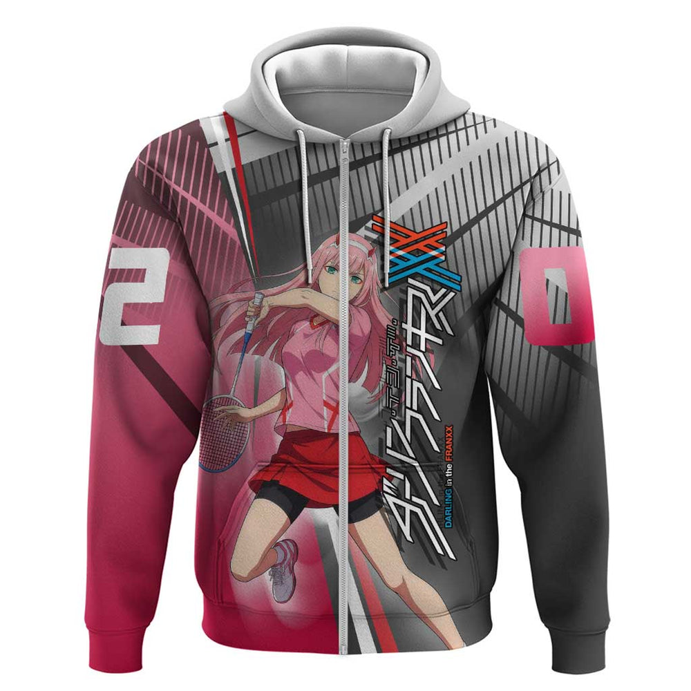 Zero Two Hoodie Sci-Fi Anime Sports Crossover Style Zero Two Hoodie Sci-Fi Anime Sports Crossover Style