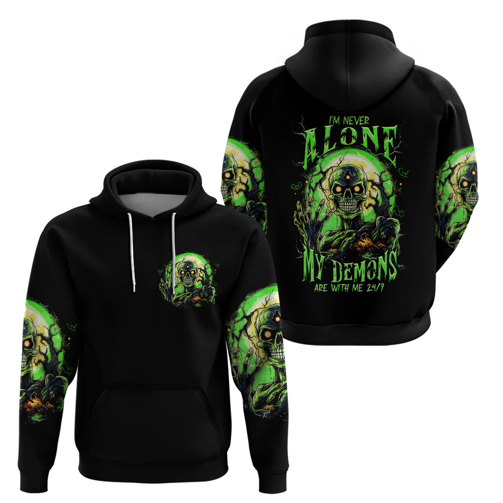 Zombie Skull Hoodie I Never Alone My Demon With Me 24 7 DT01 Zombie Skull Hoodie I Never Alone My Demon With Me 24 7 DT01