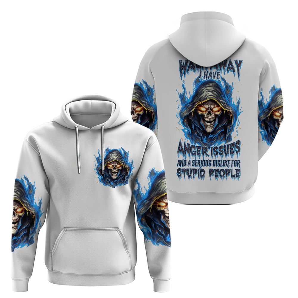 Death Skull Hoodie Walk Away I Have Anger Issues And Dislike For Stupid People DT01 Death Skull Hoodie Walk Away I Have Anger Issues And Dislike For Stupid People DT01