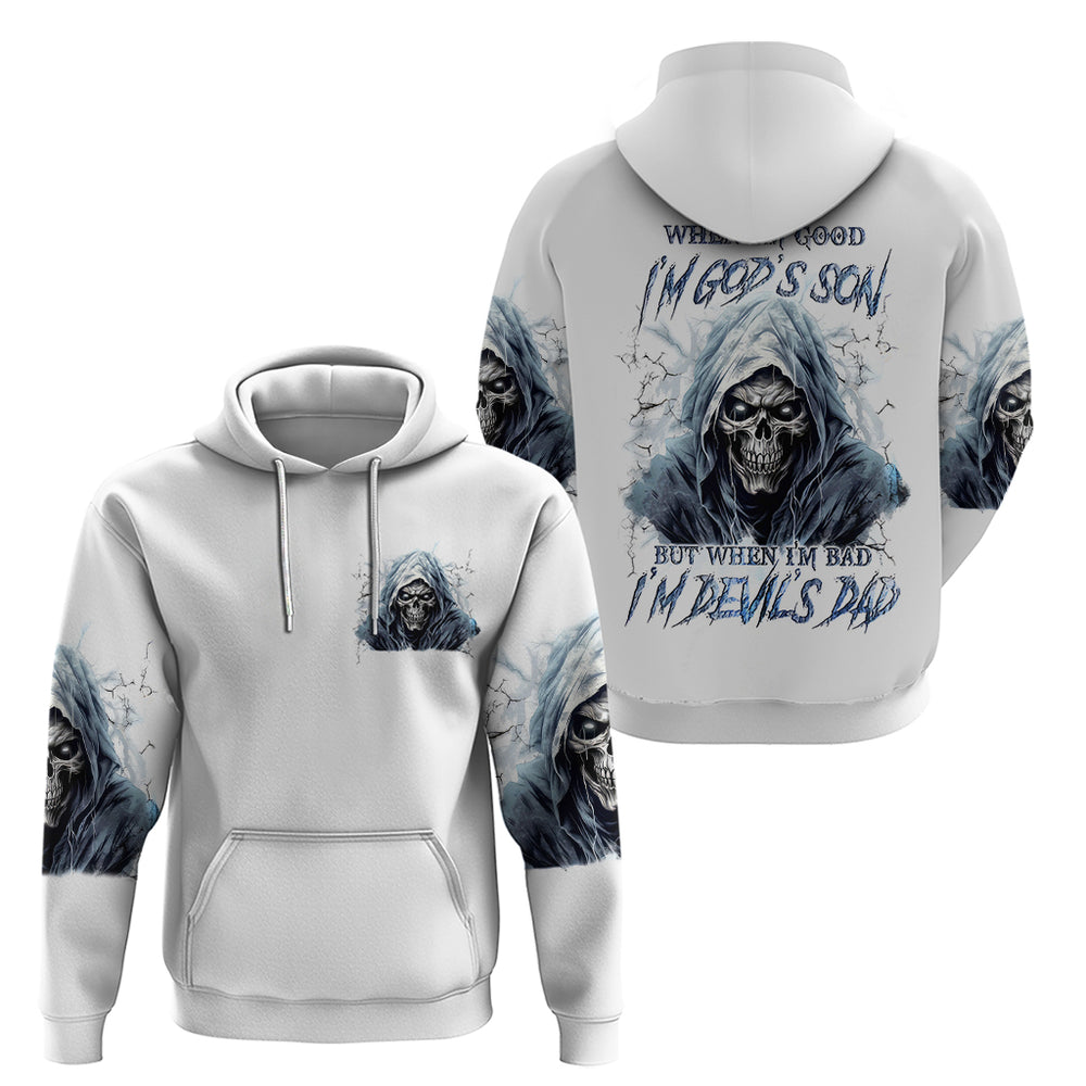 Death Skull Hoodie When I'm Good I God's Son But When I'm Bad I'm Devil's Dad DT01 Death Skull Hoodie When I'm Good I God's Son But When I'm Bad I'm Devil's Dad DT01